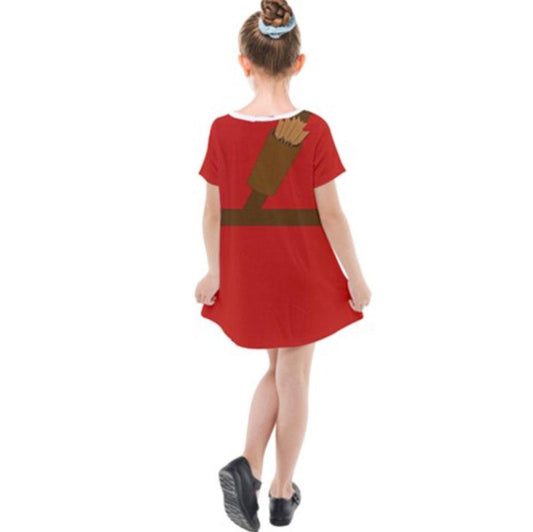 Kid's Gaston Beauty and the Beast Inspired Short Sleeve Dress