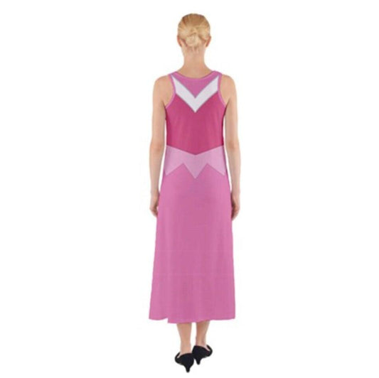 Pink Aurora Sleeping Beauty Inspired Sleeveless Maxi Dress