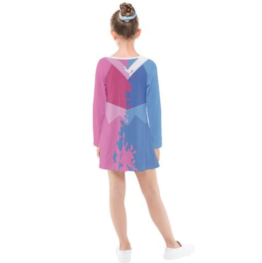 Kid's Aurora Make It Pink Make It Blue Sleeping Beauty Inspired Long Sleeve Dress