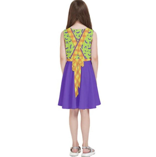 Kid's Mickey's Not So Scary Cast Member Inspired Sleeveless Skater Dress