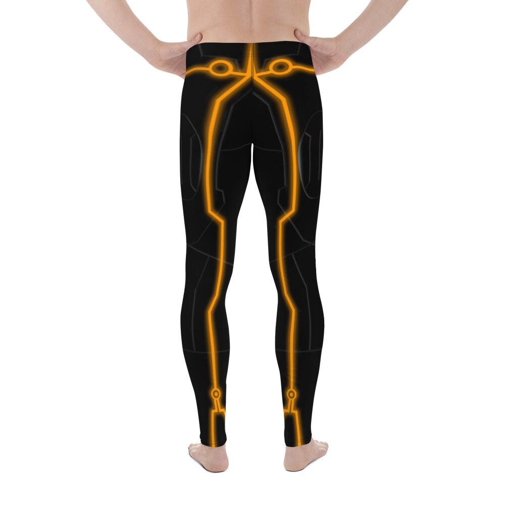 Men's Orange Tron Inspired Leggings