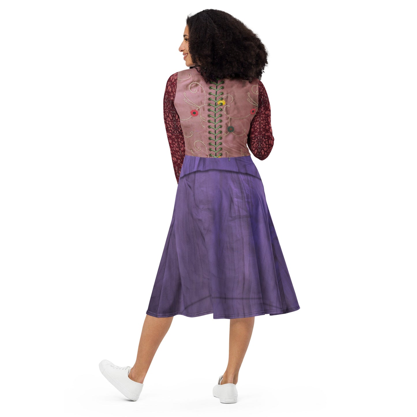 RUSH ORDER: Sarah Sanderson Inspired All-over print long sleeve midi dress