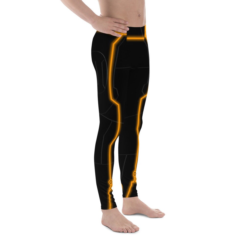Men's Orange Tron Inspired Leggings
