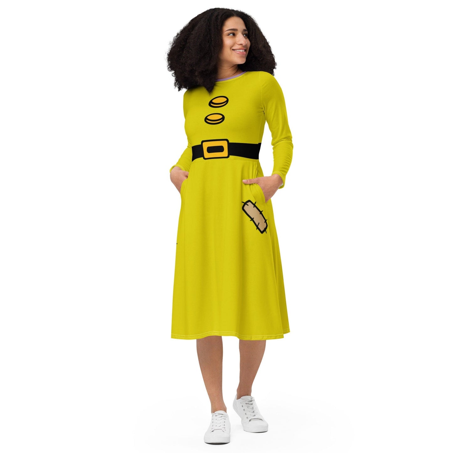 RUSH ORDER: Dopey Inspired All-over print long sleeve midi dress