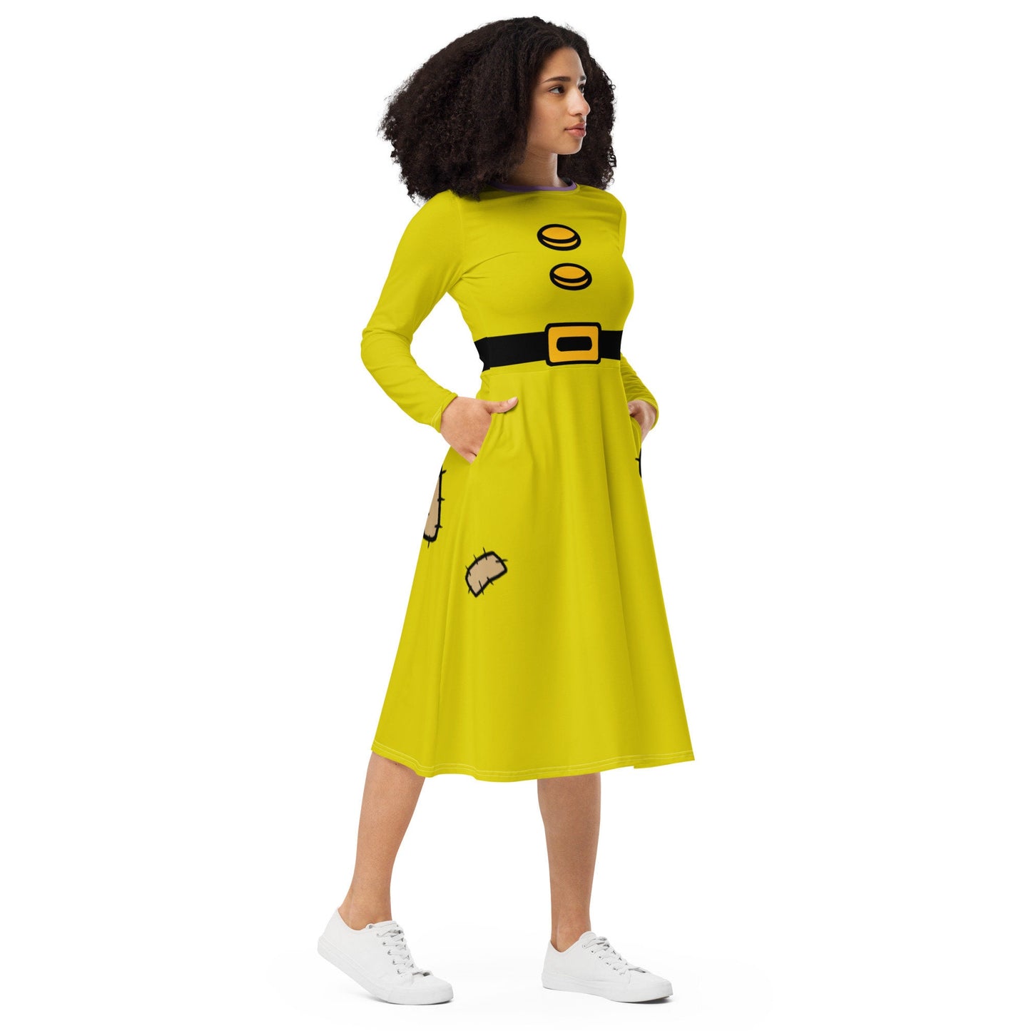RUSH ORDER: Dopey Inspired All-over print long sleeve midi dress