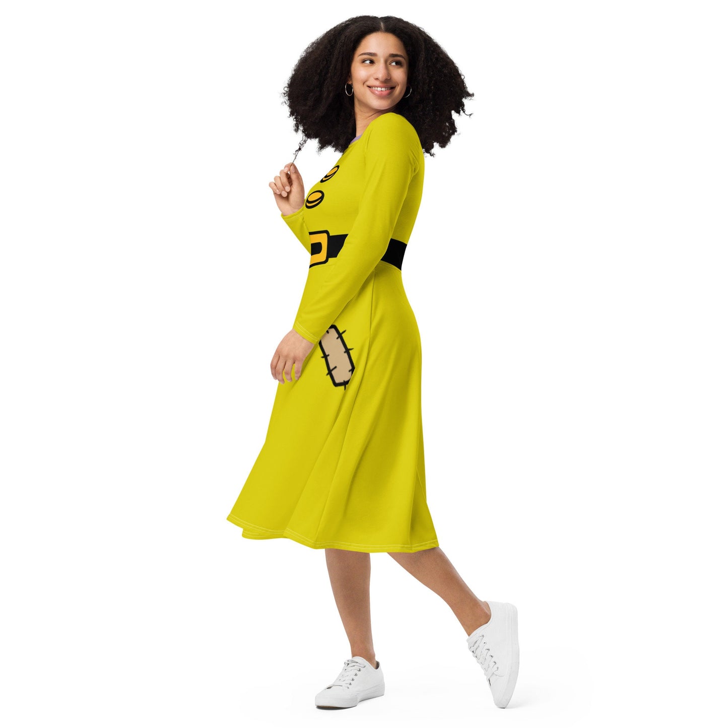 RUSH ORDER: Dopey Inspired All-over print long sleeve midi dress