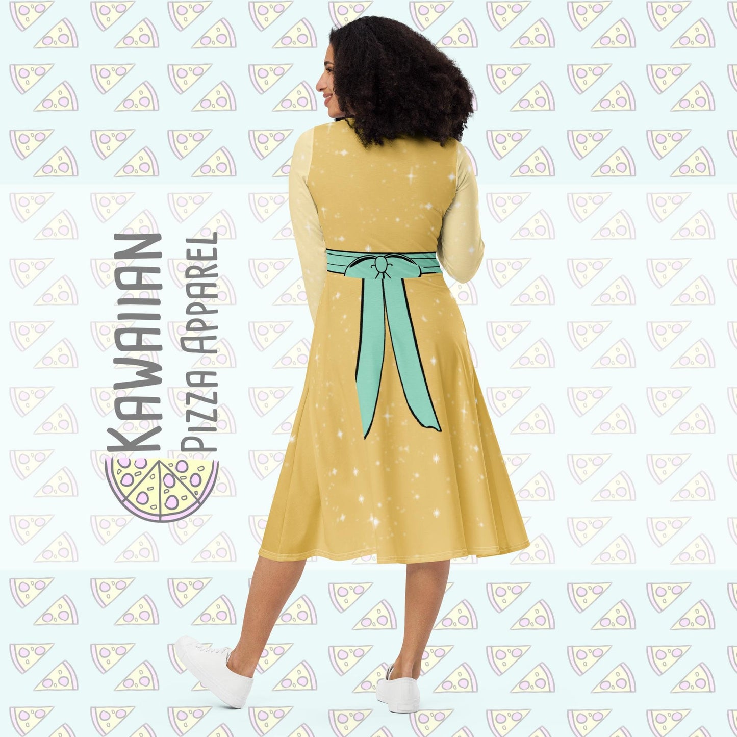 RUSH ORDER: Anastasia Inspired All-over print long sleeve midi dress