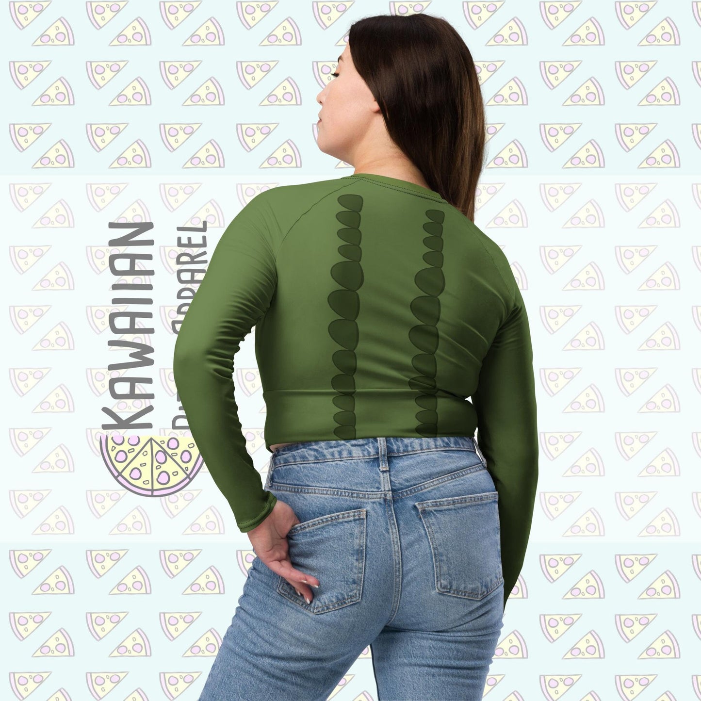 RUSH ORDER: Tick Tock Crocodile Inspired Recycled long-sleeve crop top