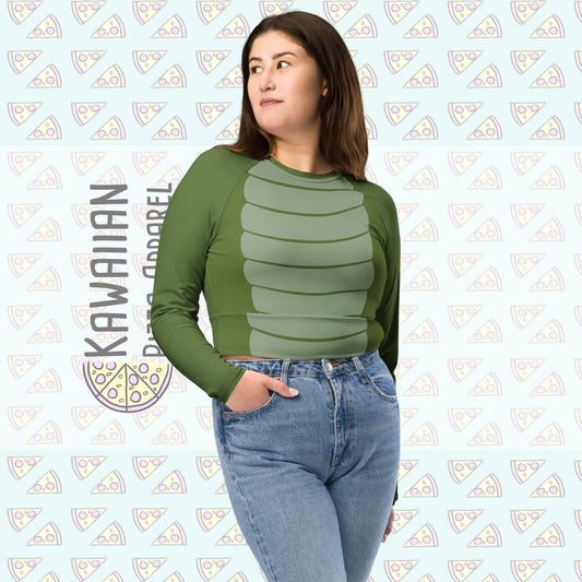 RUSH ORDER: Tick Tock Crocodile Inspired Recycled long-sleeve crop top