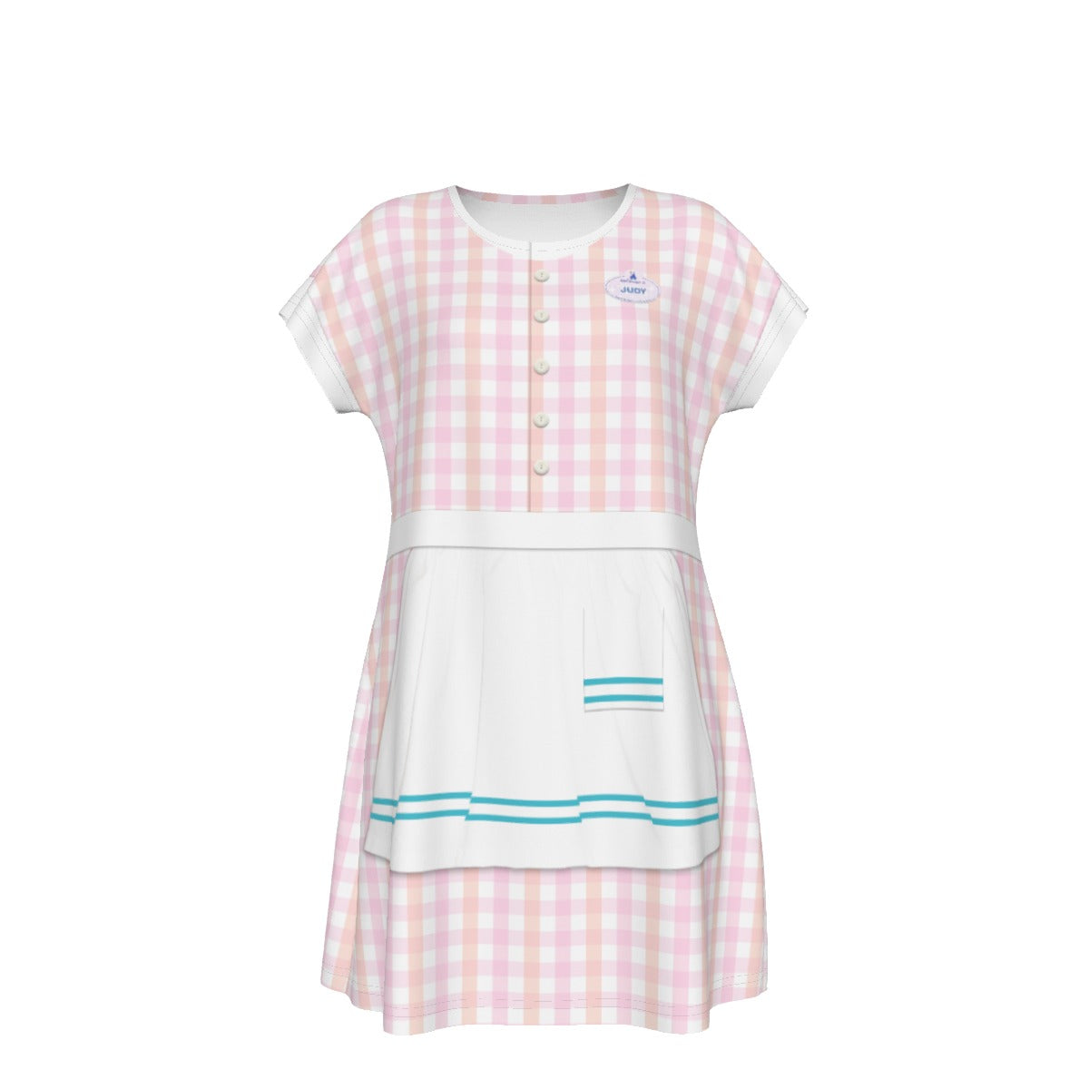 50's Prime Time Cafe Waitress Inspired Short Sleeve Dress