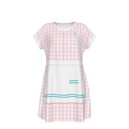 50's Prime Time Cafe Waitress Inspired Short Sleeve Dress