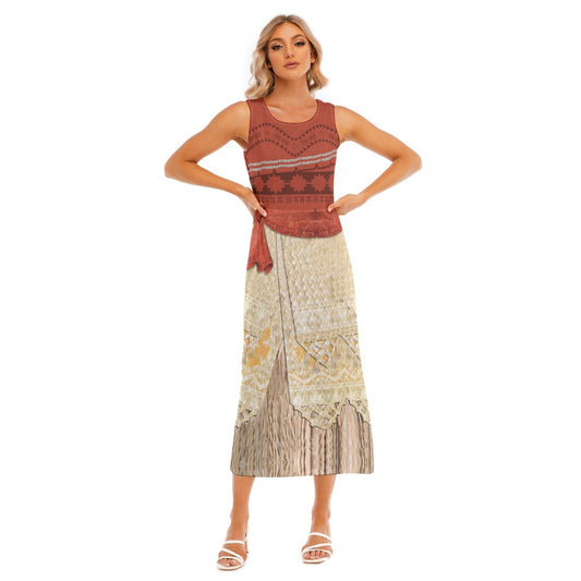 Moana Inspired Sleeveless Maxi Dress