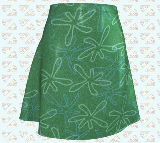 Disgust Inspired Glitter Flare Skirt