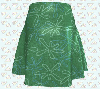 Disgust Inspired Glitter Flare Skirt