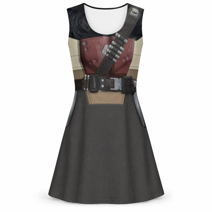Mando Inspired Sleeveless Flare Dress