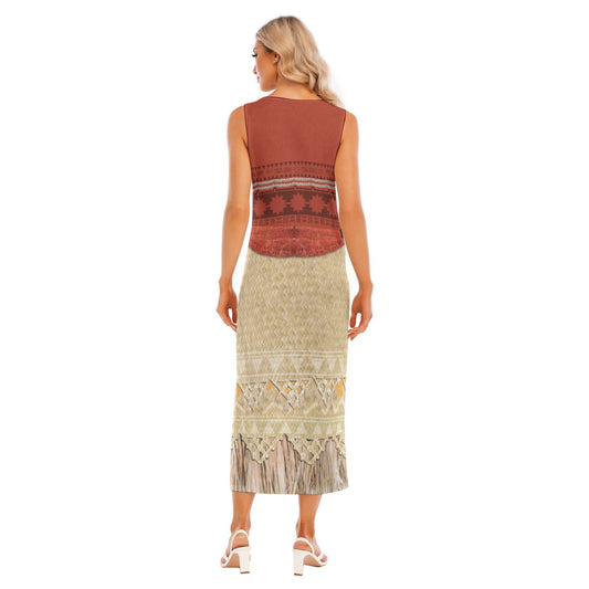 Moana Inspired Sleeveless Maxi Dress