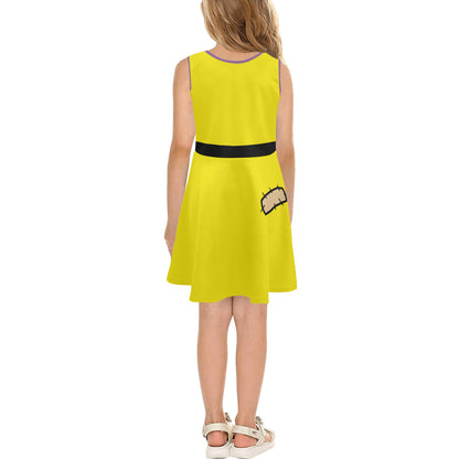 Kid's Dopey Inspired Sleeveless Skater Dress