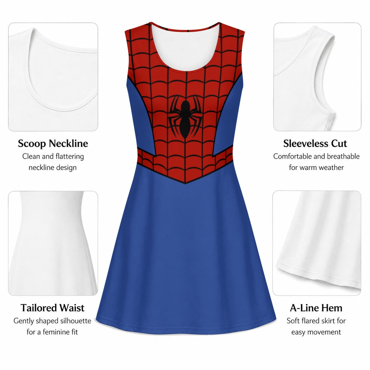 Peter Inspired Sleeveless Flare Dress