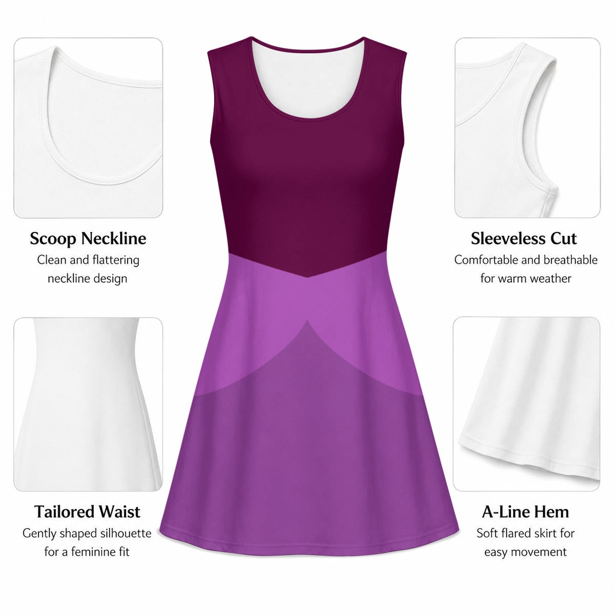 Anastasia Evil Stepsister Inspired Sleeveless Flare Dress