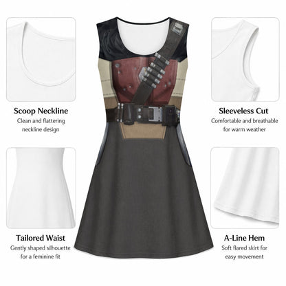 Mando Inspired Sleeveless Flare Dress