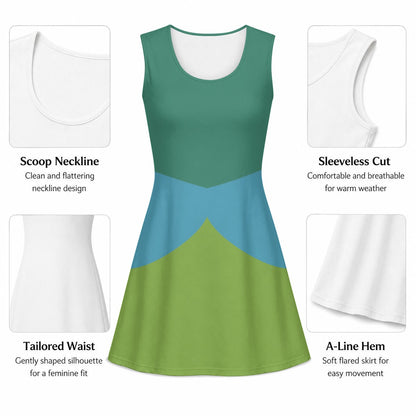 Drizella Evil Stepsister Inspired Sleeveless Flare Dress