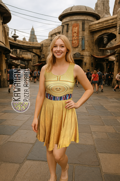 C3PO Inspired Skater Dress