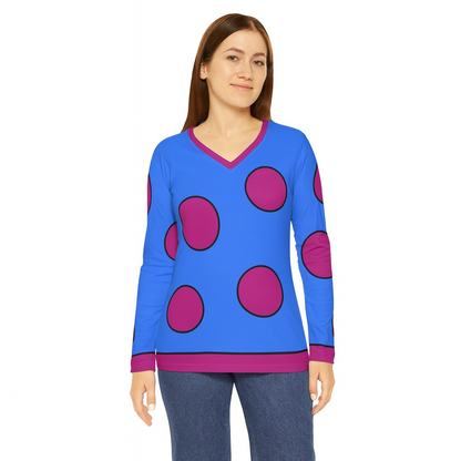 Women's Patti Mayonnaise Doug Inspired Long Sleeve V-Neck Shirt
