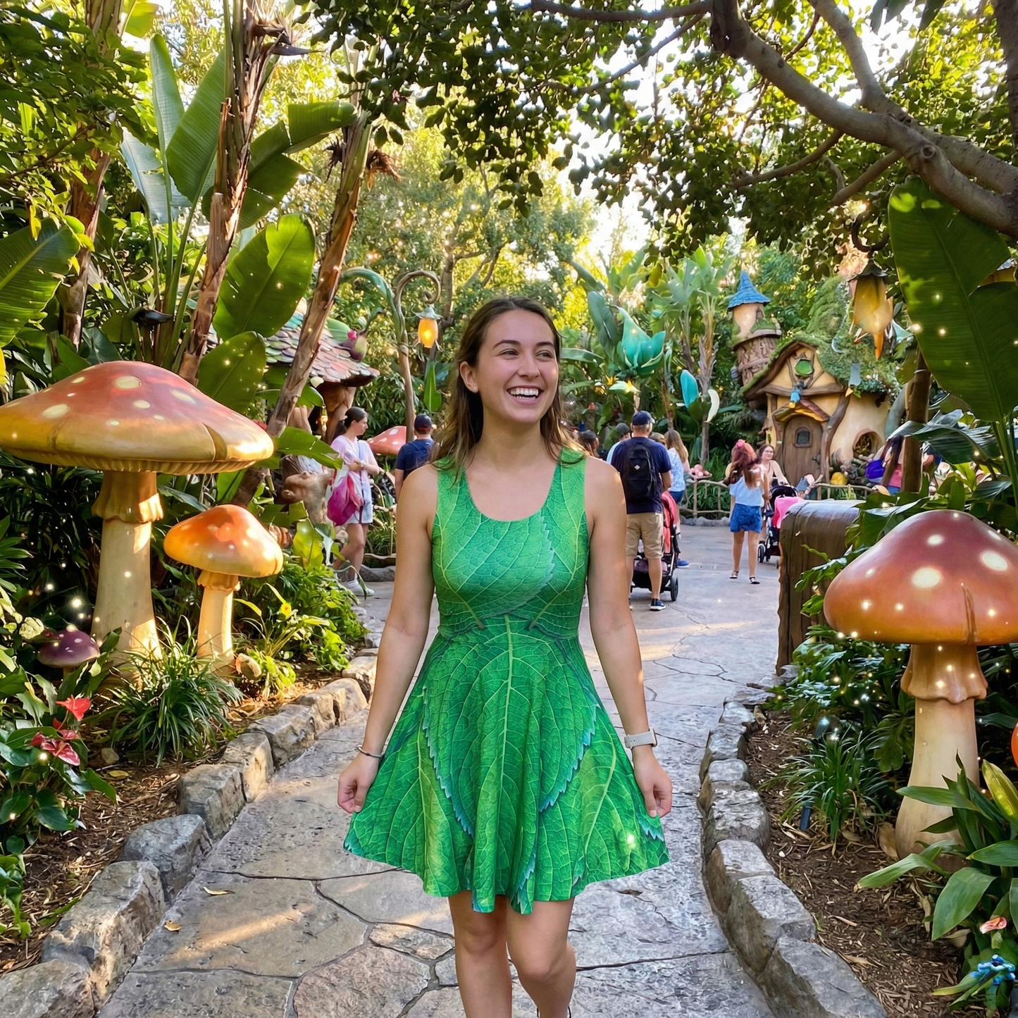 Tinker Bell Peter Pan Inspired Sleeveless Flare Dress