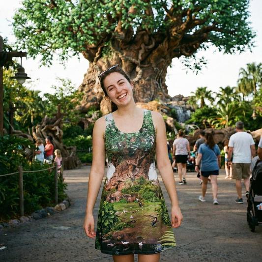 Tree of Life Animal Kingdom Inspired Sleeveless Flare Dress
