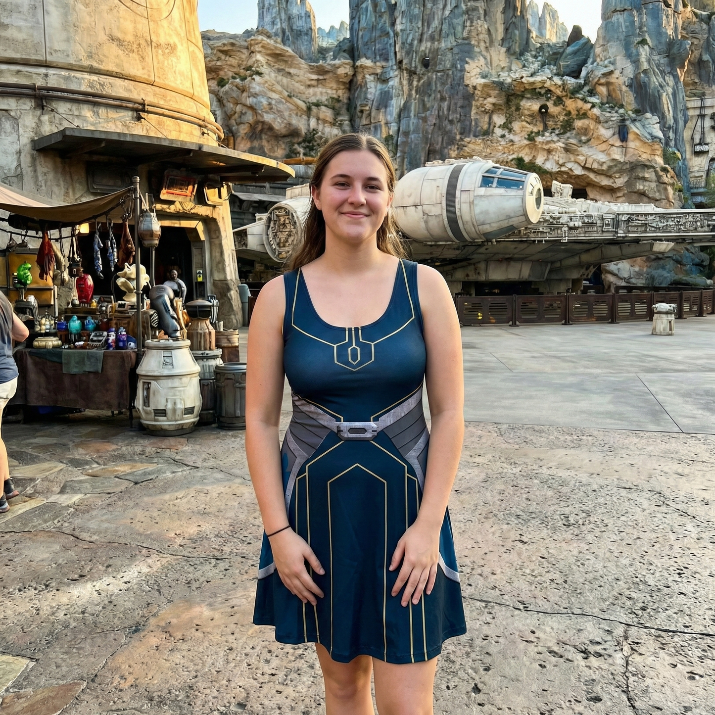 Ahsoka Inspired Sleeveless Flare Dress