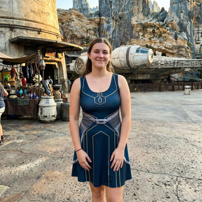 Ahsoka Inspired Sleeveless Flare Dress