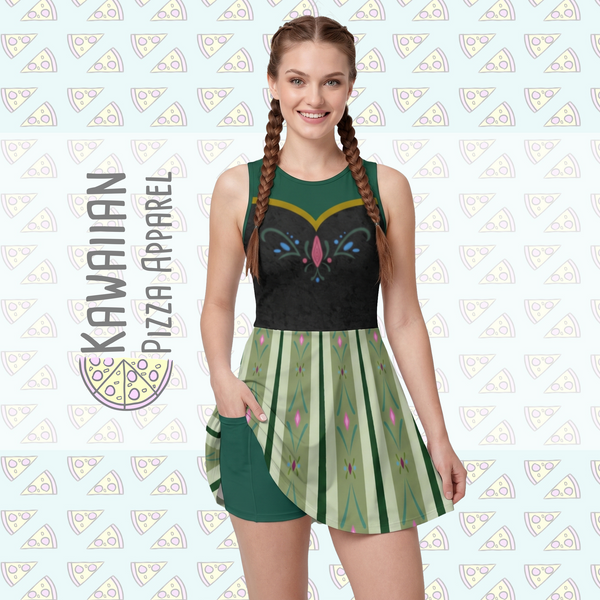Anna Inspired Sleeveless Athletic Dress with attached shorts