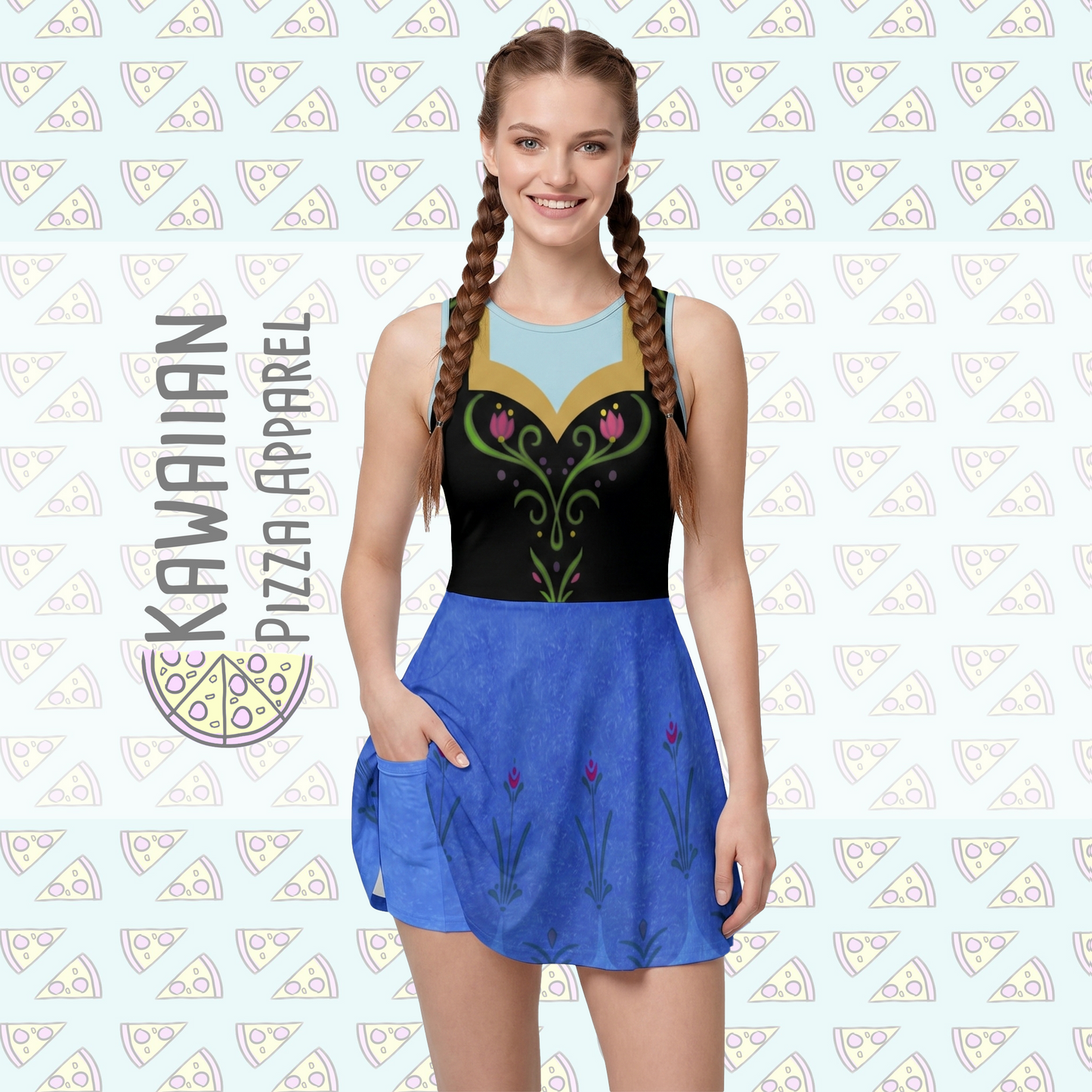 Anna Inspired Sleeveless Athletic Dress with attached shorts