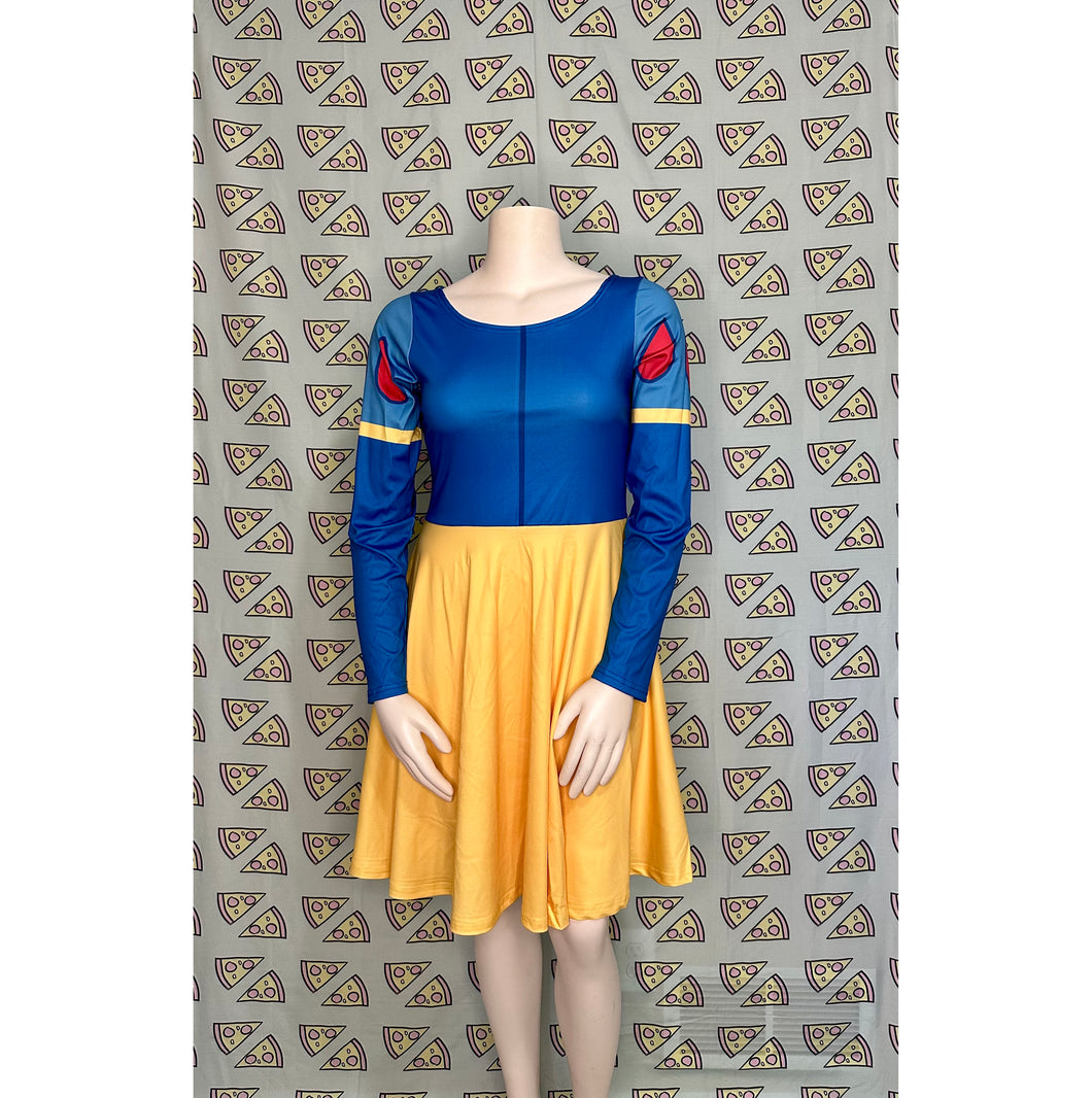 Snow White Inspired Long Sleeve Skater Dress