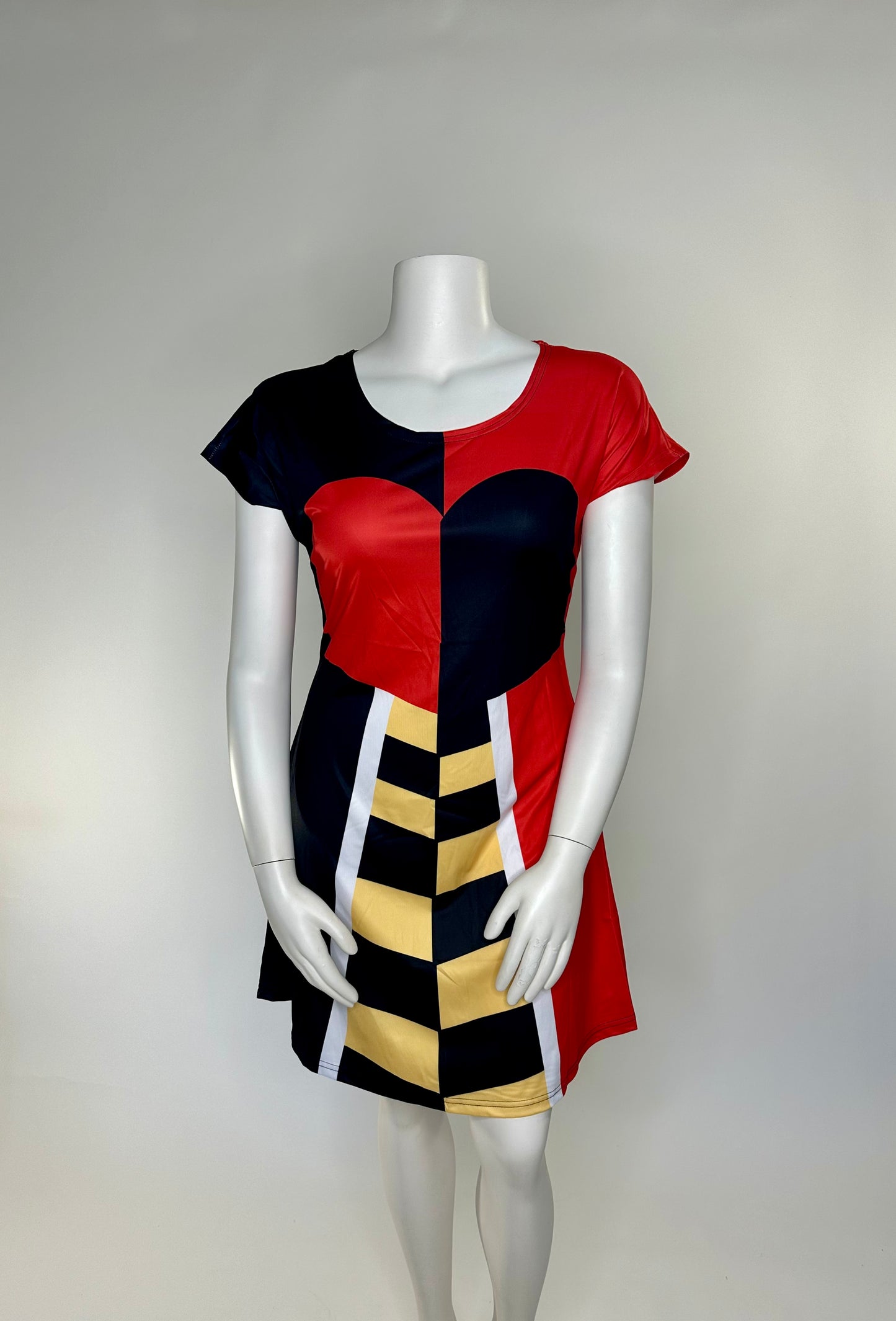 Queen of Hearts Inspired Short Sleeve Skater Dress