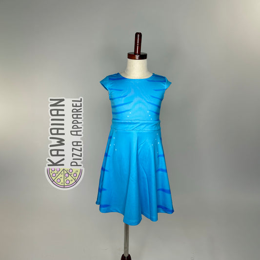 Kid's Na'vi Avatar Inspired Short Sleeve Dress