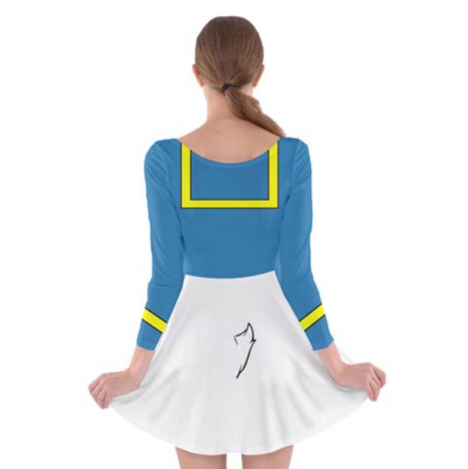 Donald Inspired Long Sleeve Skater Dress