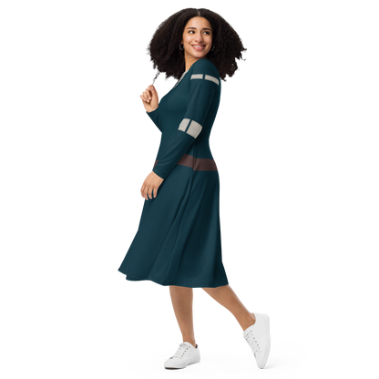 RUSH ORDER: Merida Inspired All-over print long sleeve midi dress