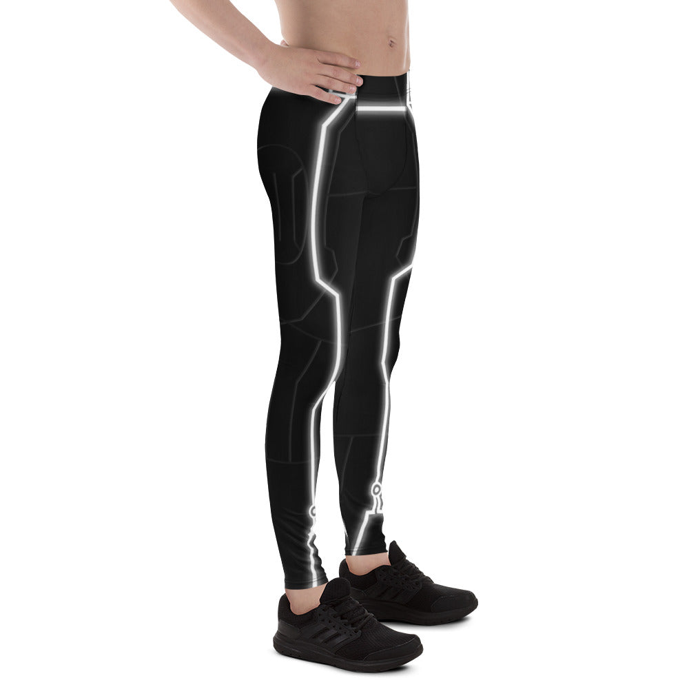 READY-to-ship [M, L] Men's White Tron Inspired Leggings