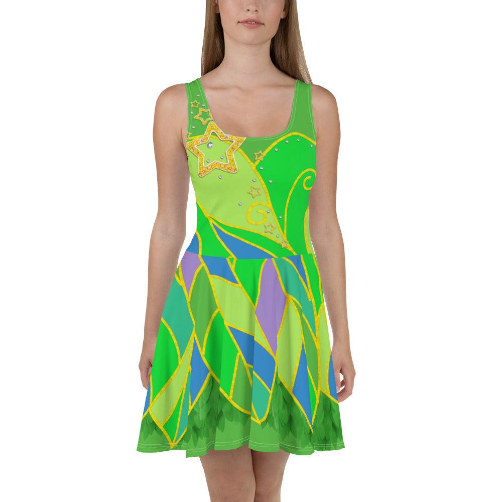 Neon Skater Dress Tokyo Tinkerbell Inspired Skater Dress 2XL Neon Skater Dress Tokyo Tinkerbell Inspired Skater Dress 2XL