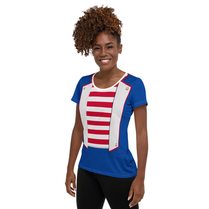Women's Small World Cast Member Inspired ATHLETIC Short Sleeve Shirt
