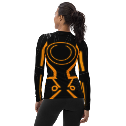 RUSH ORDER: Women's Orange Tron Legacy Inspired Long Sleeve ATHLETIC Shirt