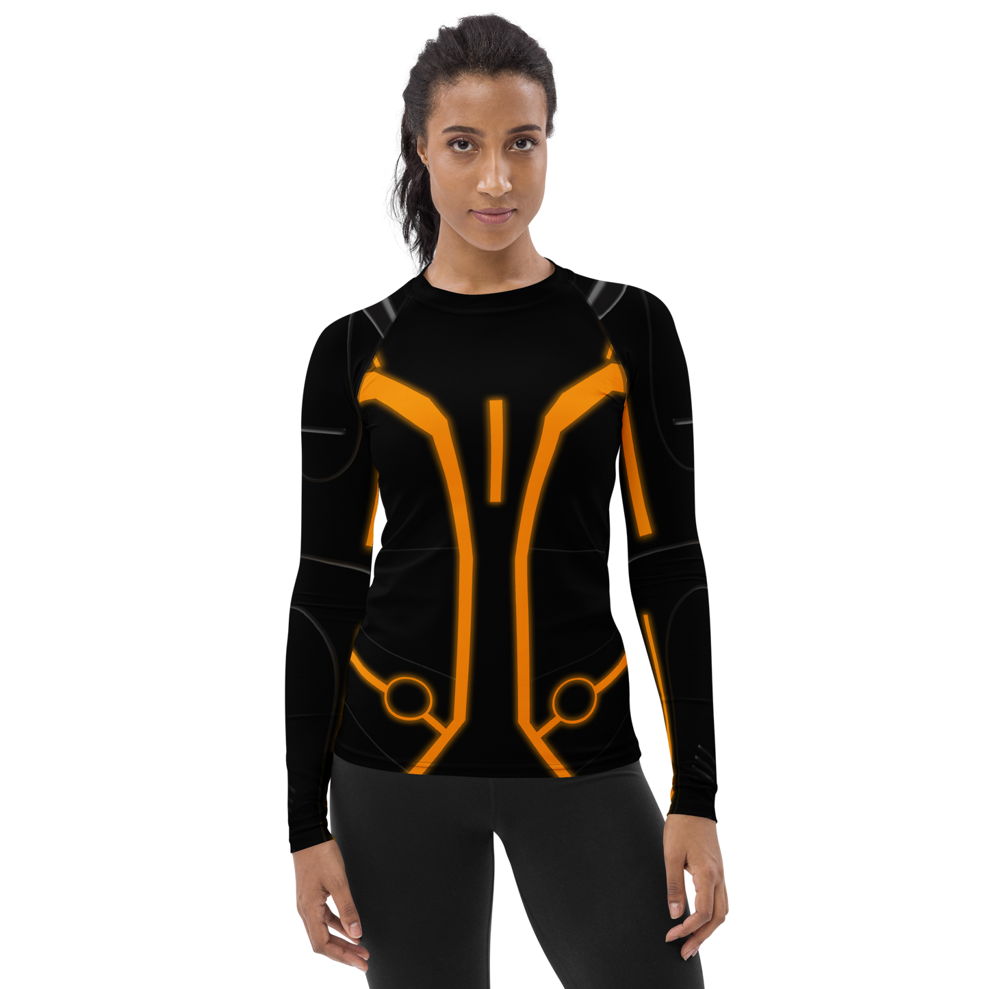 RUSH ORDER: Women's Orange Tron Legacy Inspired Long Sleeve ATHLETIC Shirt