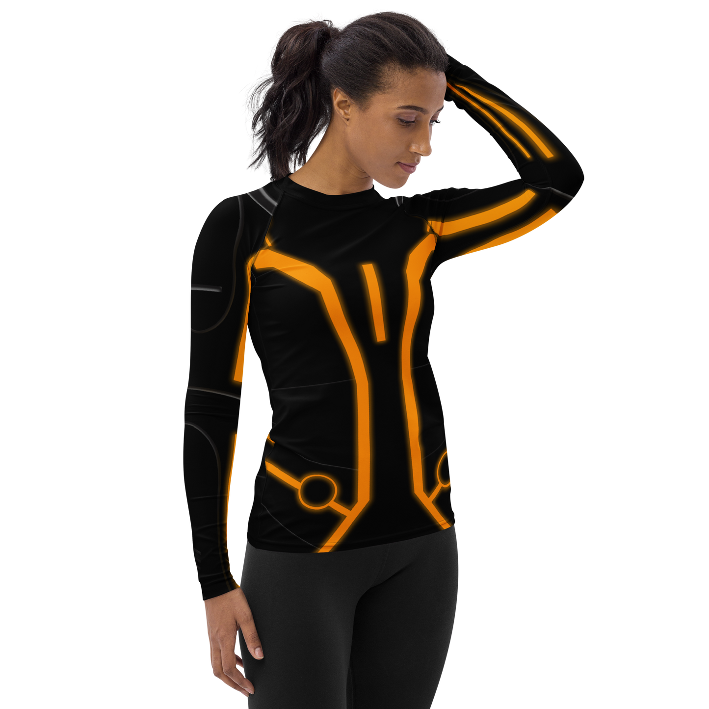 RUSH ORDER: Women's Orange Tron Legacy Inspired Long Sleeve ATHLETIC Shirt