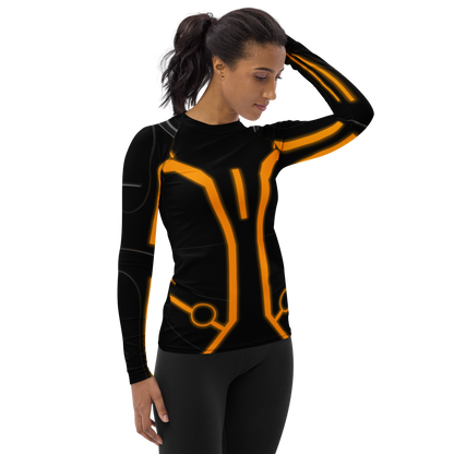 RUSH ORDER: Women's Orange Tron Legacy Inspired Long Sleeve ATHLETIC Shirt