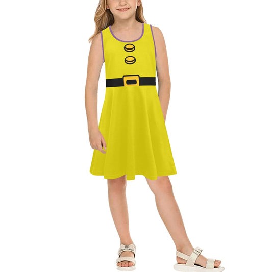 Kid's Dopey Inspired Sleeveless Skater Dress