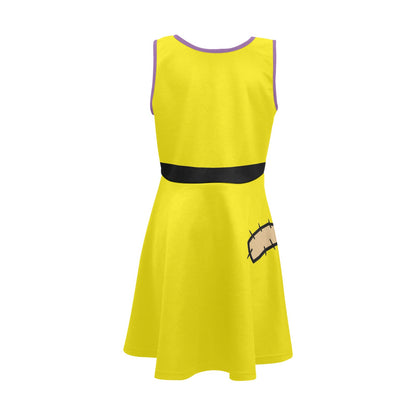 Kid's Dopey Inspired Sleeveless Skater Dress