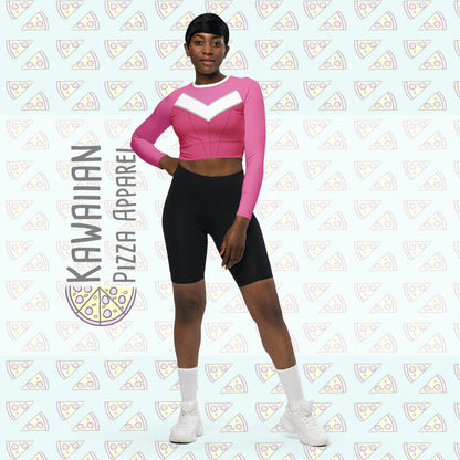 RUSH ORDER: Pink Aurora Inspired Recycled long-sleeve crop top