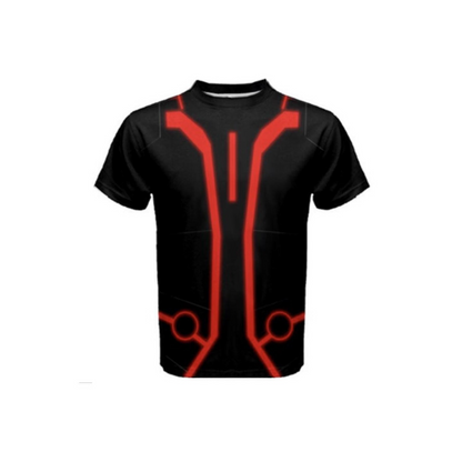 Men's Tron Red Inspired ATHLETIC Short Sleeve Shirt