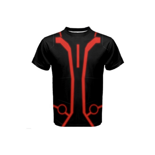 Men's Tron Red Inspired ATHLETIC Short Sleeve Shirt